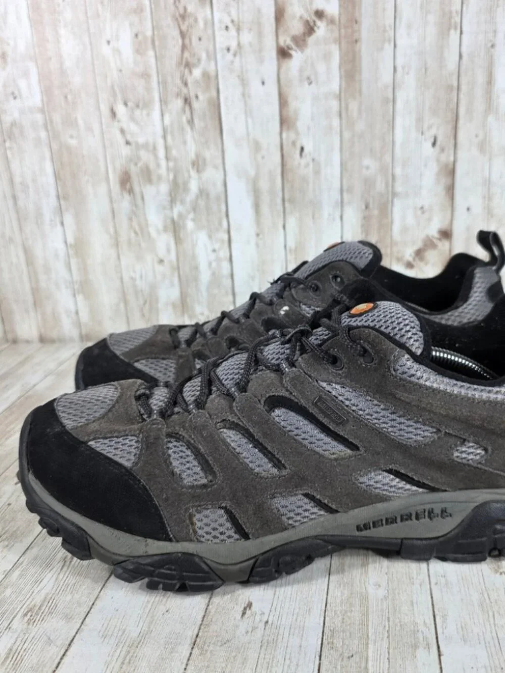 Merrell Moab Beluga Waterproof Hiking Trail Shoes Vibram Soles Men's Size 14